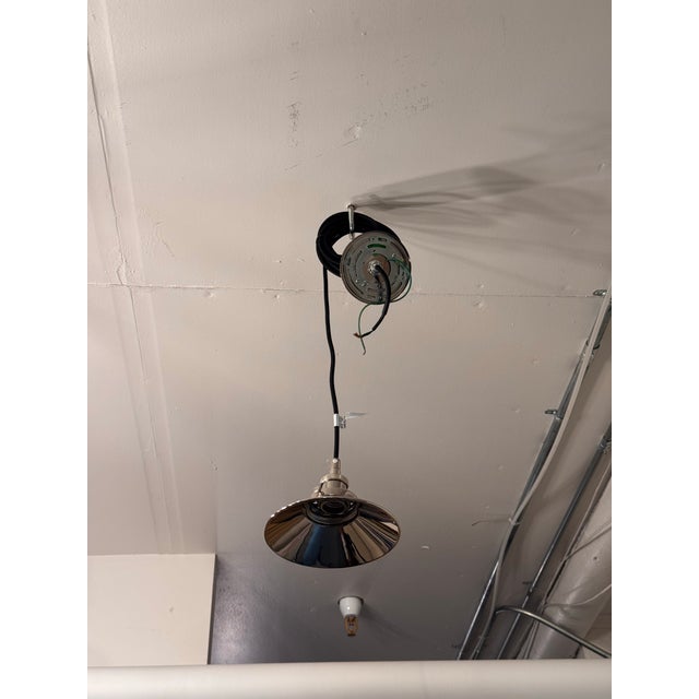 Restoration Hardware Restoration Hardware 20th C. Factory Filament Metal Shade Pendant For Sale - Image 4 of 12