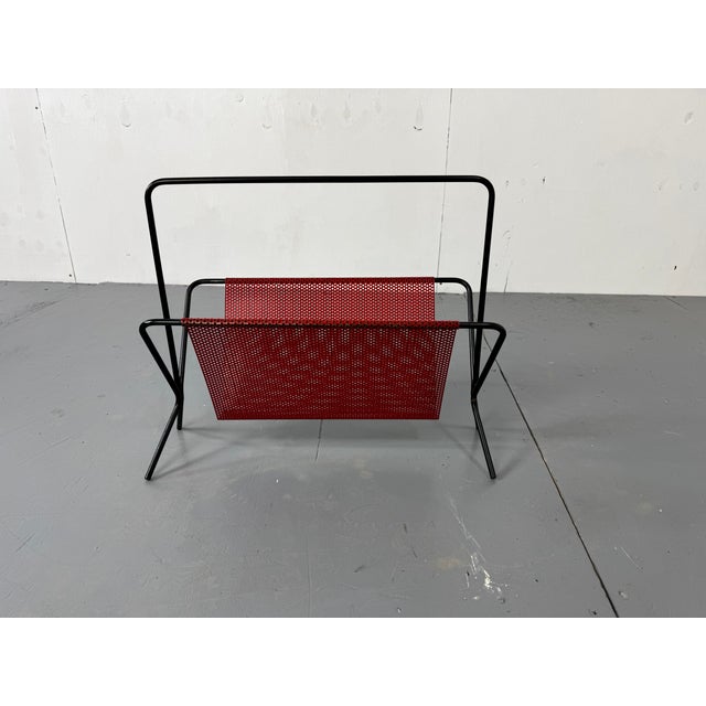 Mid-Century Modern Black and Red Magazine Rack from Pilastro, 1950s For Sale - Image 6 of 7