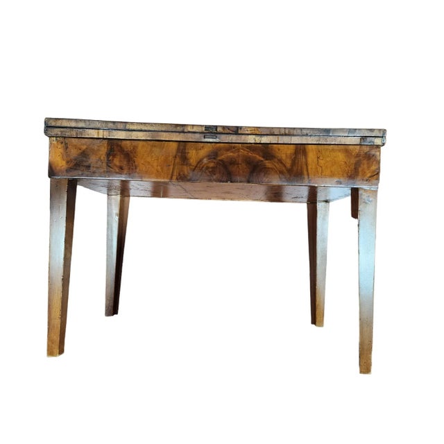 Early 19th Century 19th Century Biedermeier Walnut Flip Top Tea Table For Sale - Image 5 of 10
