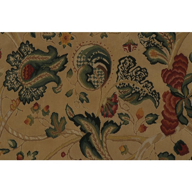 Textile Rug & Kilim’s European Style Flatweave Rug in Cream With Floral Patterns ‘Tudor’ For Sale - Image 7 of 8