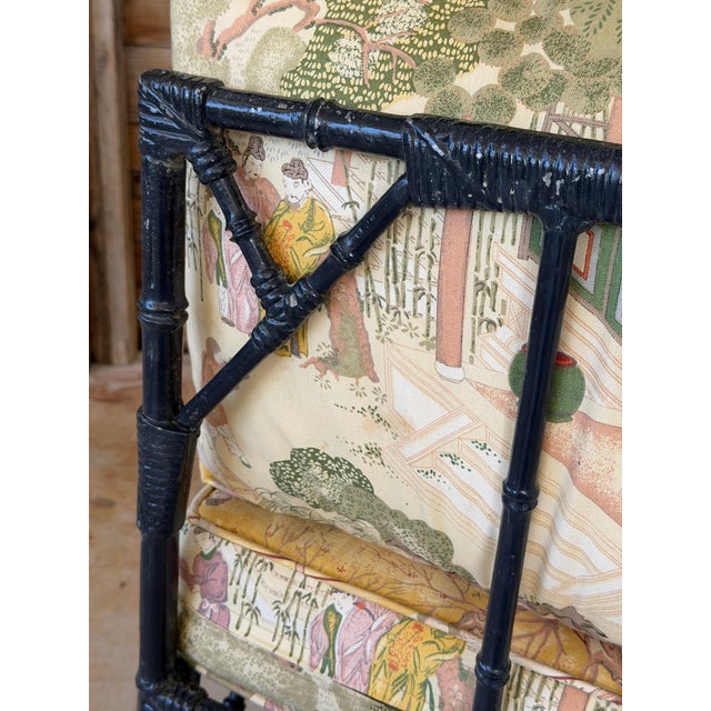 Ornamental & Decorative Materials Vintage Coastal Chinoiserie Faux Bamboo Aluminum Modular Lounge Seating With Ottoman For Sale - Image 7 of 12