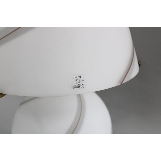 White Italian Murano Glass Table Lamp, 1970s For Sale - Image 8 of 15