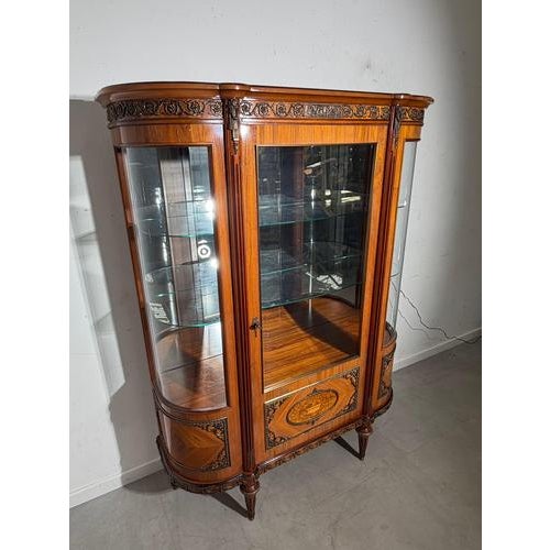 Elegant bar cabinet or display vitrine by jp ehalt, crafted in refined louis xvi style. This beautifully proportioned...