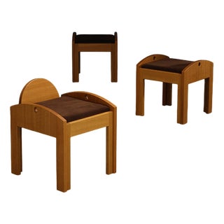 Wooden Architectural Stool, 1970s For Sale