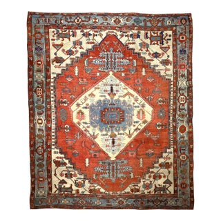 Antique Persian Serapi Rug 9’7" X 11’6” For Sale