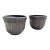 Vintage Mexican Blackwashed Terracotta Planters – Pair For Sale