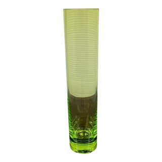 Cylindrical Lime Green Tall Vase For Sale