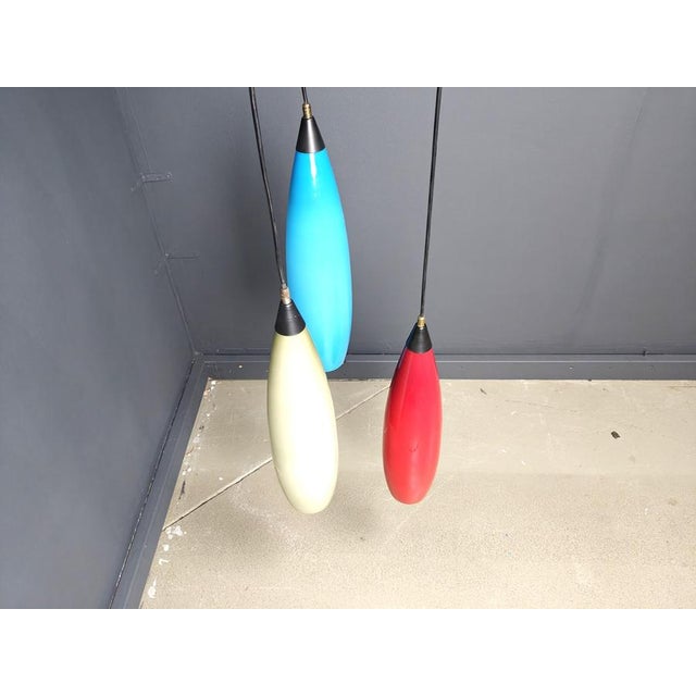 Vintage 3 Glass Pendant Lights from Vistosi, 1970s For Sale - Image 10 of 15
