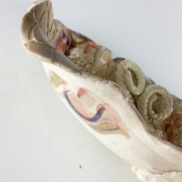 Ceramic Vintage Signed Gail Markiewicz Art Pottery Textured Free Form Sculptural Bowl For Sale - Image 7 of 11