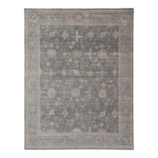 Large Hand-Knotted Oushak Wool Rug by Keivan Woven Arts 11'10 X 15'2 For Sale