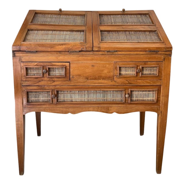 English Campaign Wooden Secretary, 1890s For Sale