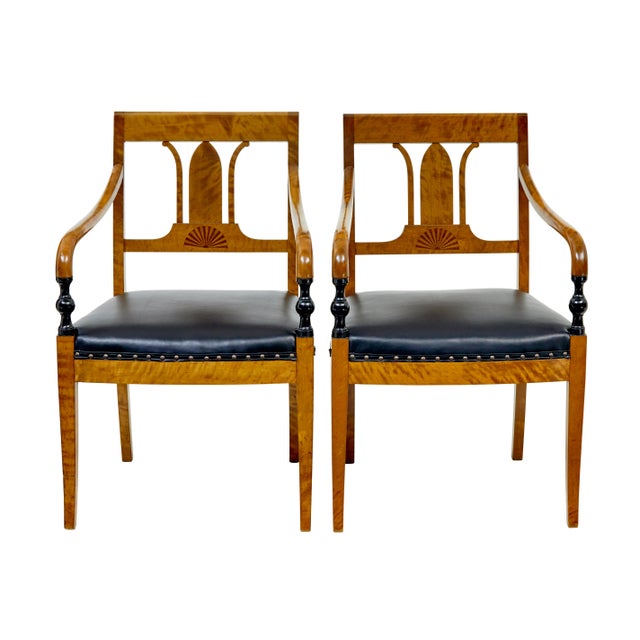 Vintage Art Deco Scandinavian Birch Armchairs, 1930, Set of 2 For Sale - Image 4 of 9