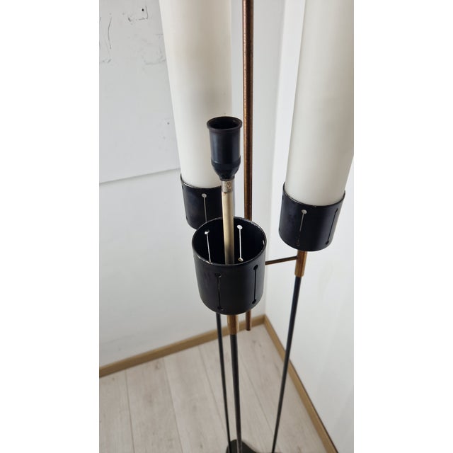 Vintage Floor Lamp with Marble Base and Brass Stem, 1950s For Sale - Image 9 of 10