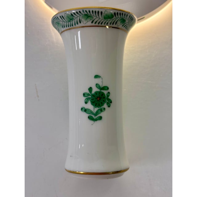Herend Vintage Herend Apponyi Green Mini Bud Vase For Sale - Image 4 of 7