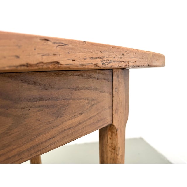 Cherrywood Farmhouse Table with Drawer and Low Stretcher, France, 1950s For Sale - Image 14 of 18