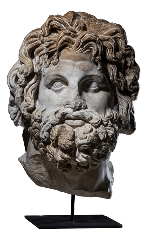 Modern Cast after Head of Asclepius, 21st Century, Plaster on Iron Base