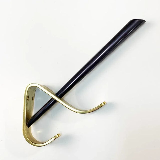 Mid-Century Italian Modern Brass & Lacquered Aluminum Coat Hooks, 1970s, Set of 4 For Sale - Image 9 of 18