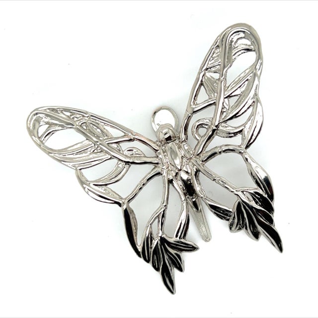 John Hardy Estate Ladies Butterfly Brooch & Scarf Clip Rhodium Plated JH8 TRUSTED SELLER SINCE 2002 PLEASE SEE OUR...