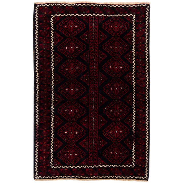 Textile 1960s Vintage Persian Shiraz Handmade Red Geometric Wool Rug For Sale - Image 7 of 7