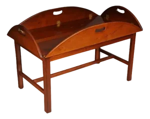 Antique English Captains Coffee Table in Yew Tree