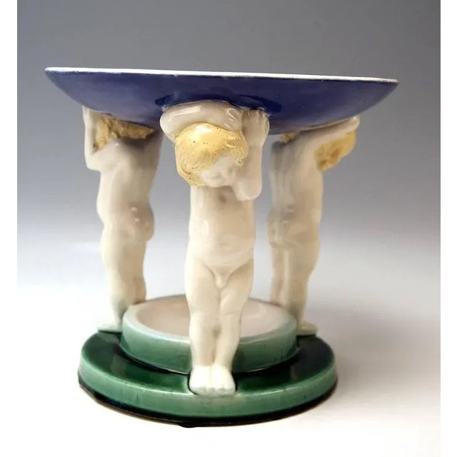 Art Nouveau Centrepiece with 3 Cherubs by Michael Powolny, Vienna, 1912 For Sale - Image 5 of 8