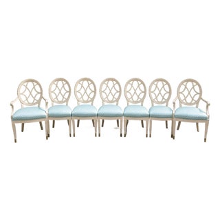 Vintage Century Furniture Hand-Carved Dining Chairs - Set of 8 - Solid Wood For Sale