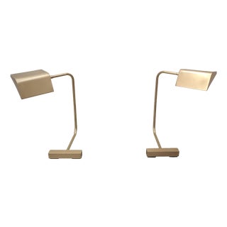 Vintage French Articulated Brass Lamps, 1960s, Set of 2 For Sale