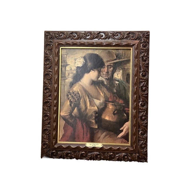 Mid-Century Modern 1960s Original José Puyet Painting in Original Frame For Sale - Image 3 of 8