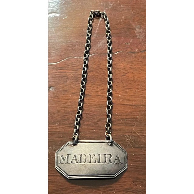 Antique 19th Century English Silver Decanter Label or Bottle Tag