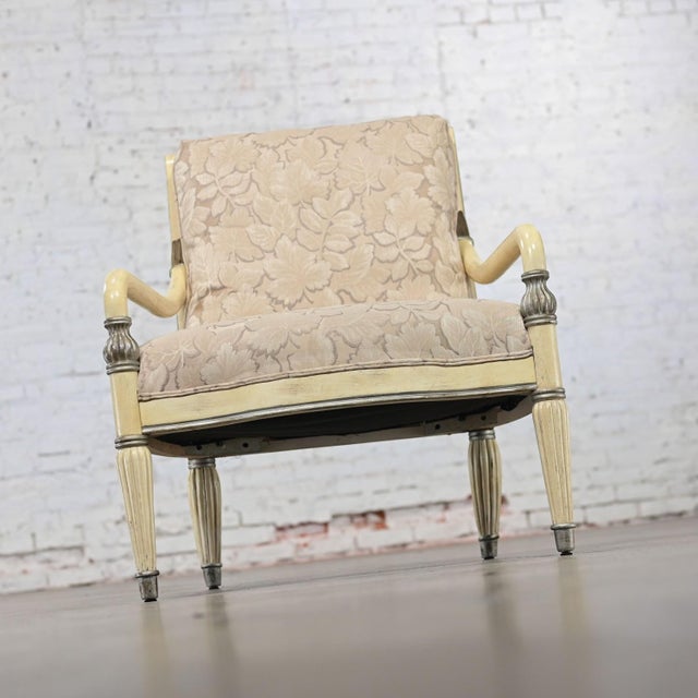 1980’s Neoclassic Large Scale Armchair W/Distressed Finish by Bernhardt From Vargas Fine Furniture For Sale - Image 15 of 16