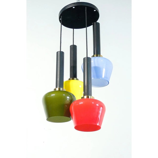 Italian Colorful Chandelier, 1970s For Sale - Image 3 of 9