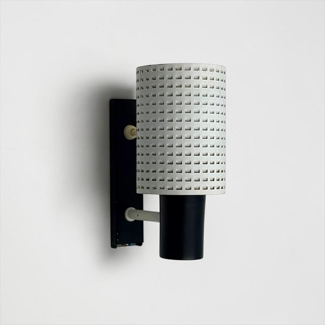 Modernist Wall Reading Lamp in Perforated Metal by Hala, Netherlands, 1970s For Sale - Image 4 of 15