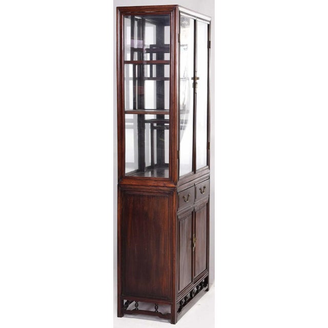 Brown Early 20th Century A Fine Pair of Chinese Hardwood Cabinets For Sale - Image 8 of 10