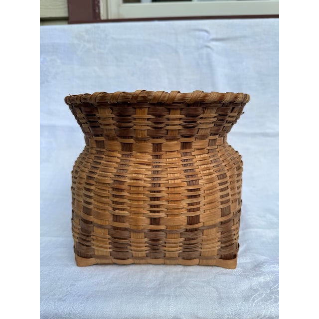 1980s Agnes Welch Woven Cherokee Basket - Signed and Dated For Sale - Image 6 of 9