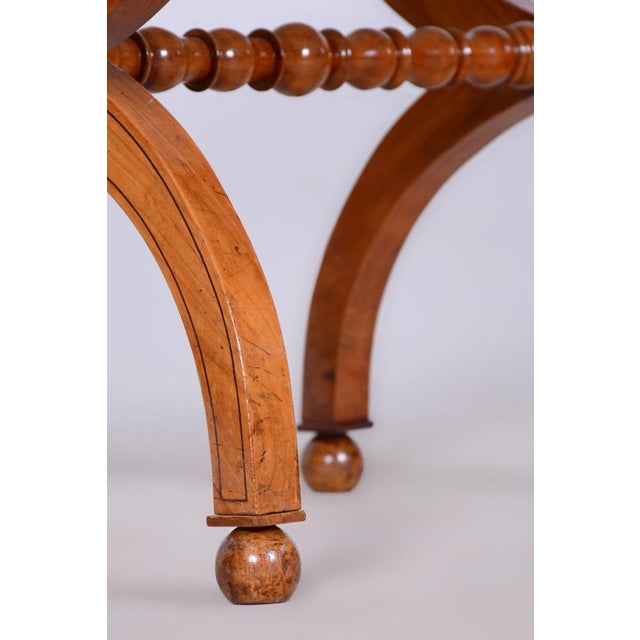 Wood Set of Biedermeier Armchairs with Stool, Beech, Oak & Cherry, Austria, 1830s For Sale - Image 7 of 18