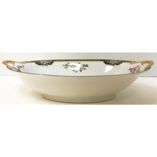 Japanese Noritake Porcelain Serving Bowl in "Pheasant" Pattern Circa 1920's For Sale In West Palm - Image 6 of 10
