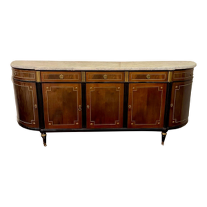 19th Century Louis XVI Walnut Sideboard With Marble Top