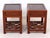 Wood Pair of Antique Chinese End Tables, Early 20th Century, Lattice Shelf For Sale - Image 7 of 12