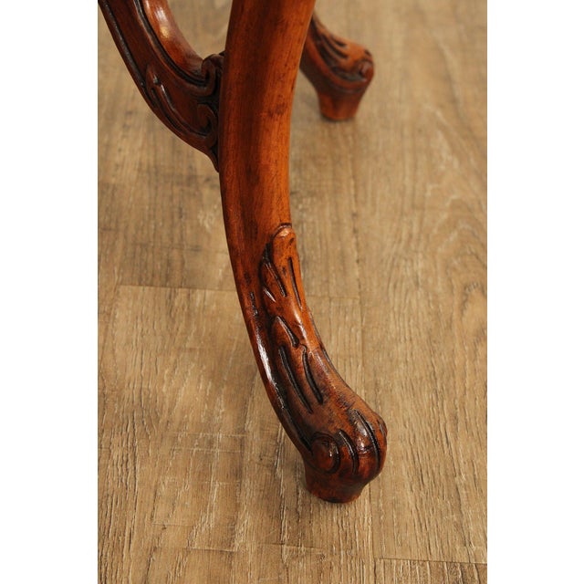 French Court Galleries Rococo Style Round Inlaid Side Table For Sale - Image 9 of 15