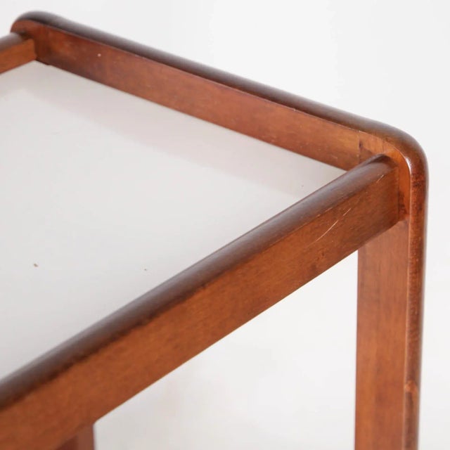 Wooden and Laminate Trolleys, 1970s, Set of 2, in Very Good conditions. Designed 1970 to 1979