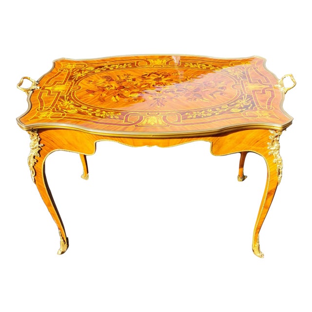 New Marquetry French Style Tea, Coffe Table . Coffee and Tea Party Table For Sale