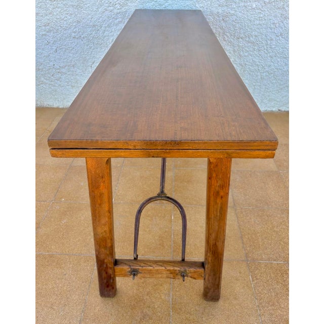 Antique Spanish Bourgeois Walnut Fold Out Table For Sale - Image 12 of 18