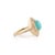 Metal 1.43ct Oval Turquoise Cabochon Double Halo Diamond 14k Gold Contemporary Ring Size 9 For Sale - Image 7 of 17