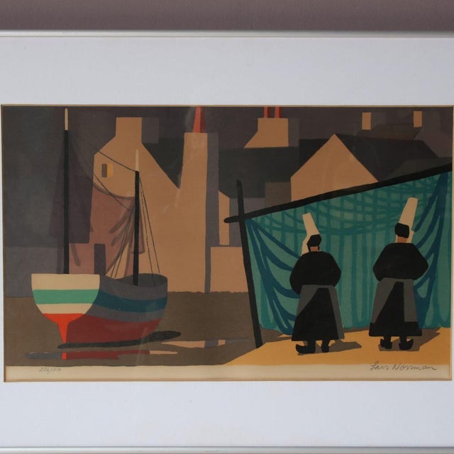 Lars Norrman, Composition, Lithograph, 1950s, Framed For Sale - Image 9 of 9