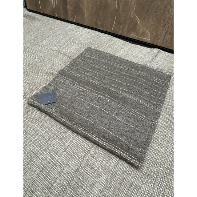 Rh Restoration Hardware Kuba Cloth Pickstitch Pillow Covers Set of 2 | 20" × 20" | Camel / Brown For Sale - Image 11 of 14
