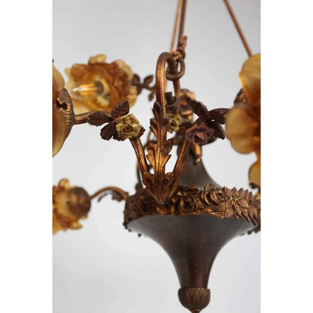 Antique Art Nouveau Chandelier with Putto For Sale - Image 6 of 8