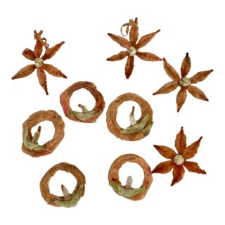 Vintage 1940s Bump Chenille Pipe Cleaner Ornaments Christmas For Sale