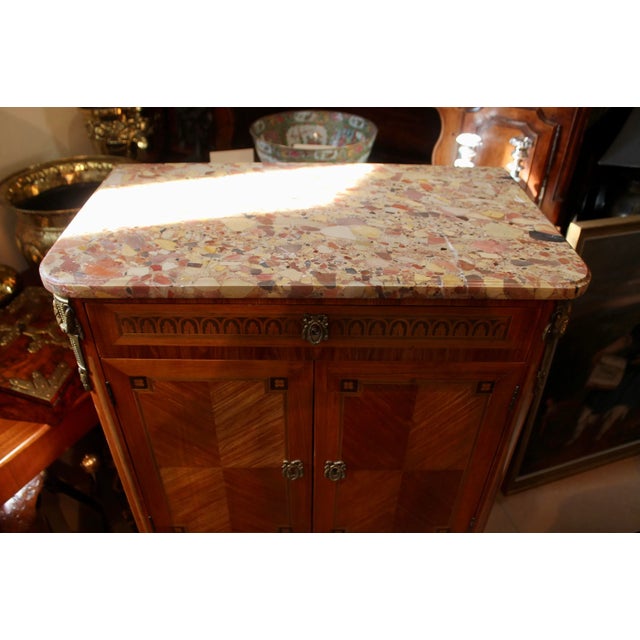 Wood Tall French Transitional Louis XV Style Narrow Cabinet For Sale - Image 7 of 12