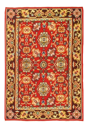 Rust Fine Hand Knotted Turkish Kazak Rug 5'3'' X 7'7''