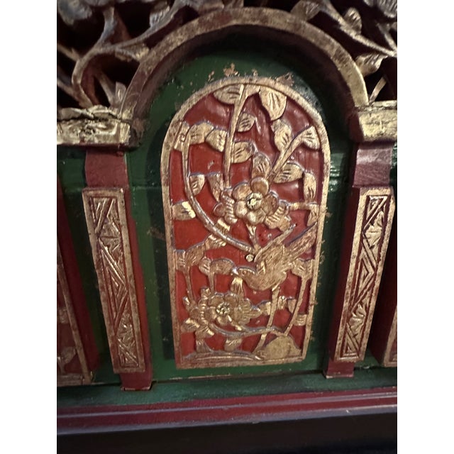 Large Carved Antique Chinese Cabinet Console From Fujian Province For Sale - Image 4 of 16